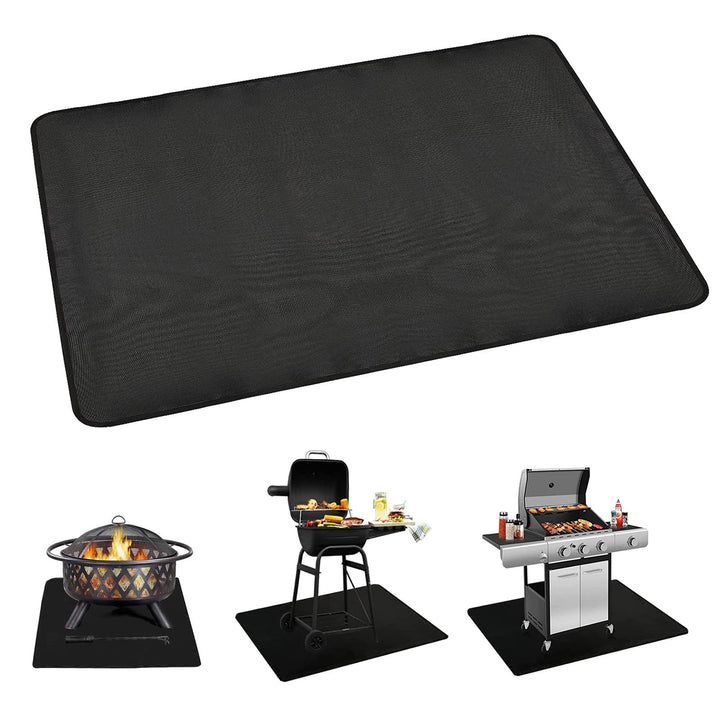 Feuerschale Matte Feuerstelle Unterlage 3 Schicht Grosse Schwarz Rechteck Feuerstellenmatte Grillmat