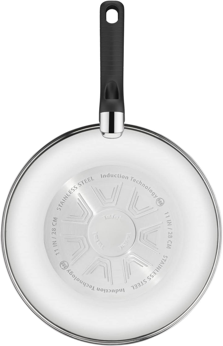 Tefal G7261944 Comfort Max Edelstahl Antihaft-Wok, 28 cm – Silber Aus Edelstahl, Aus Edelstahl