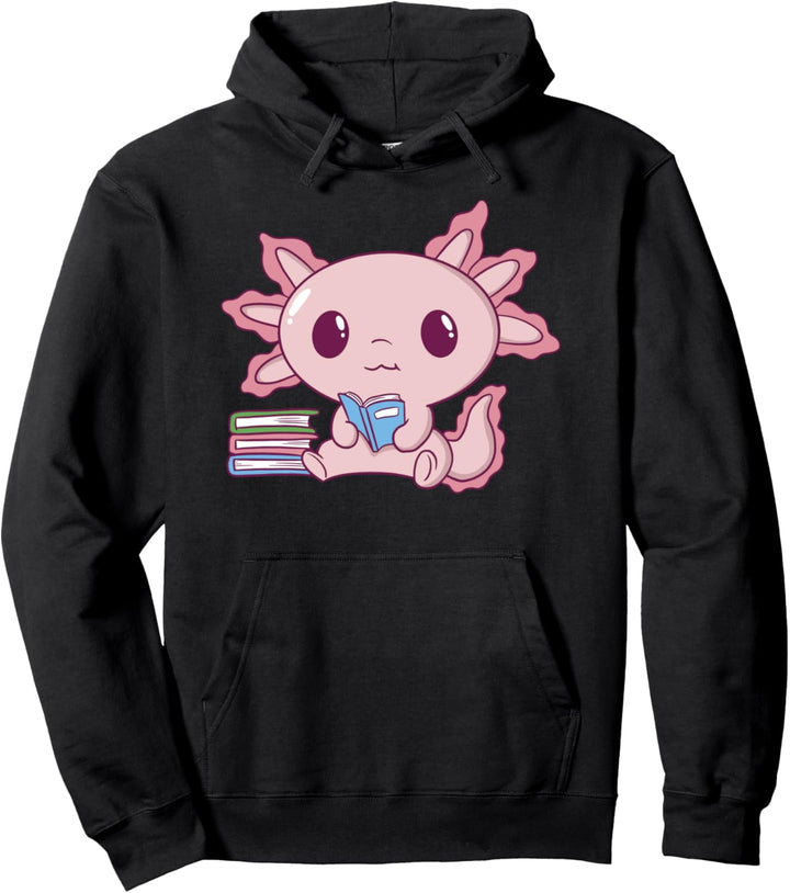 Lustiger Kawaii Axolotl Leser für Damen, Herren, Kinder, Jungen und Mädchen Pullover Hoodie