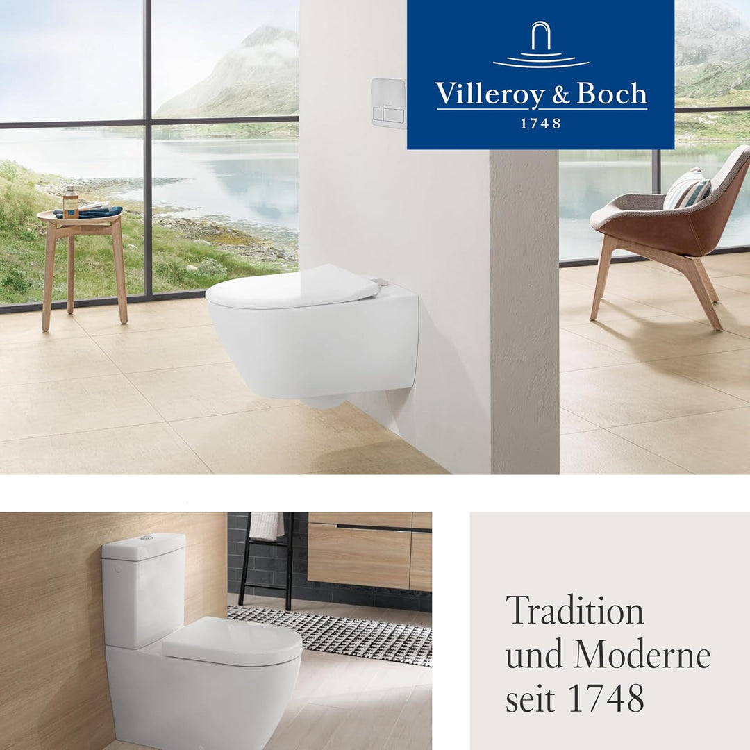 Villeroy & Boch WC-Sitz Subway 2.0 SlimSeat - Toilettendeckel Weiss glänzend mit Absenkautomatik - A