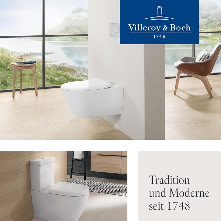 Villeroy & Boch WC-Sitz Subway 2.0 SlimSeat - Toilettendeckel Weiss glänzend mit Absenkautomatik - A