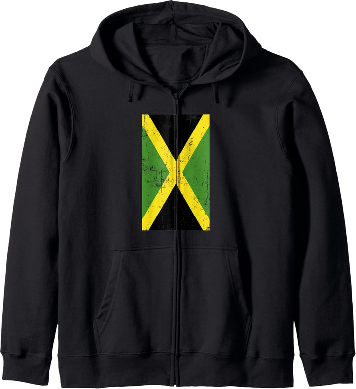 Jamaica Caribbean Island Kingston Distressed Flag Kapuzenjacke
