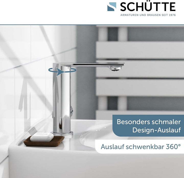 SCHÜTTE ARIZONA Waschtischarmatur mit 360° schwenkbaren Auslauf, Armatur Badezimmer, Einhebelmischer