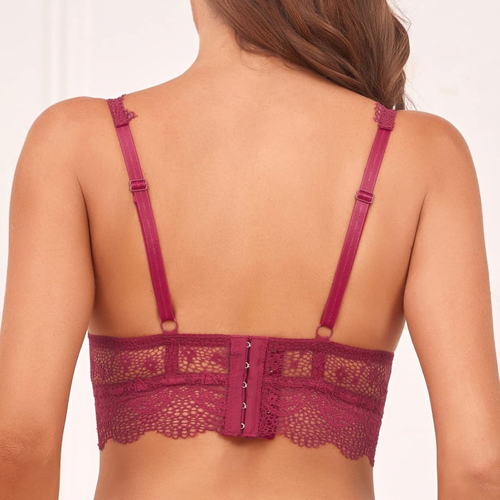 SHEKINI BH Damen mit Bügel Push up BH Blumen Spitze Balconette BHS Rückenfrei Bustier Gepolstert Büg