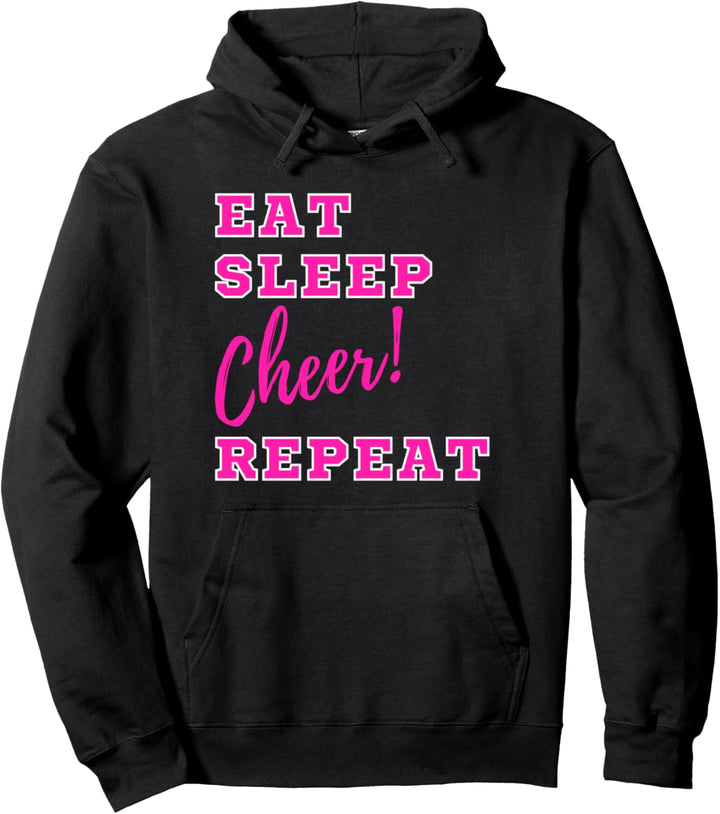 Eat Sleep Cheer Repeat – Funny Cheerleader Cute Cheerleading Pullover Hoodie