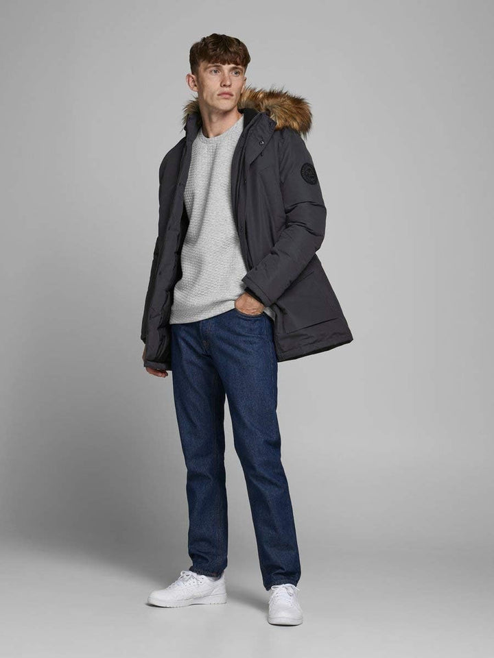 JACK & JONES Herren Pullover jjStructure grau L