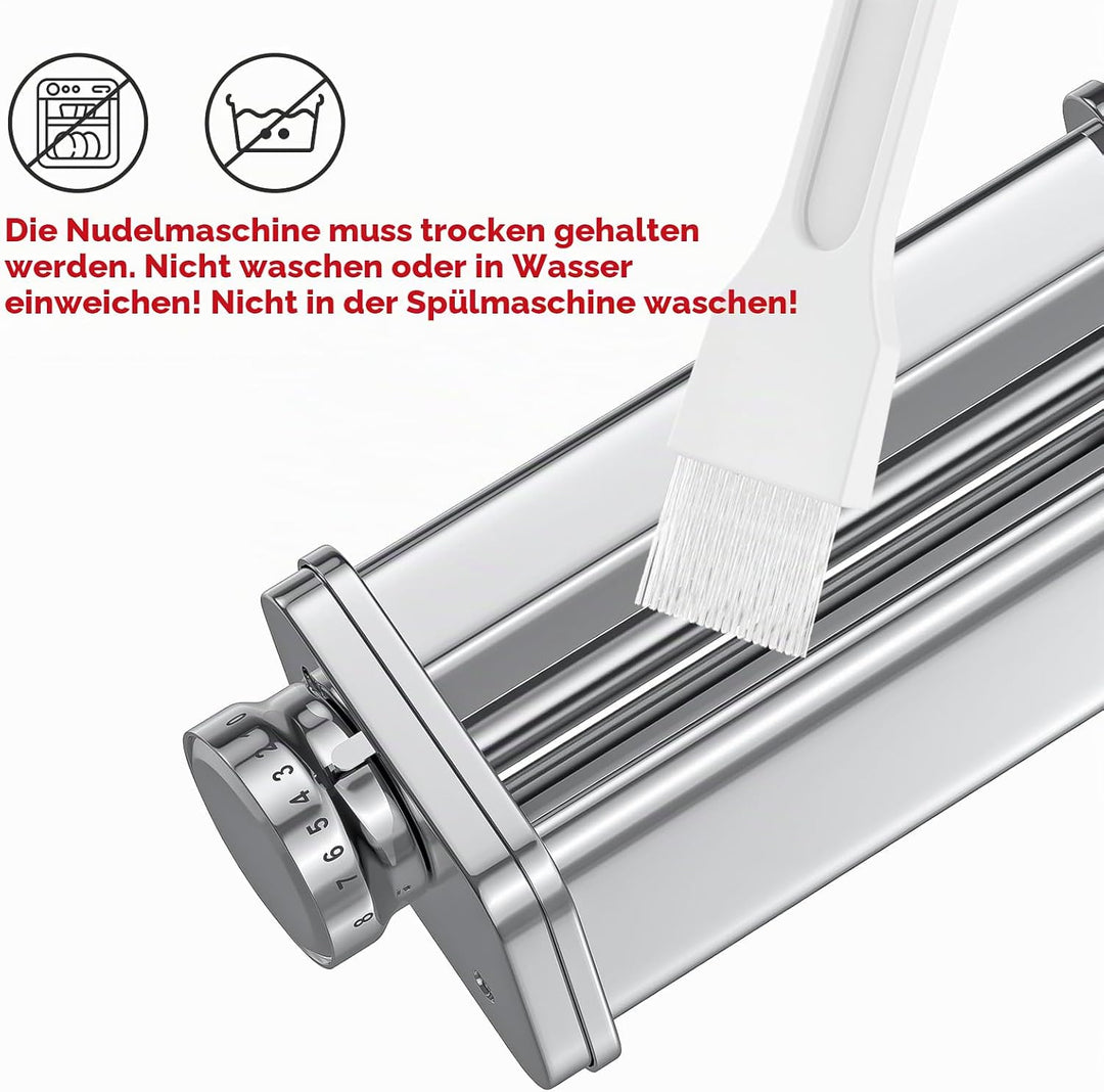 GVODE Nudelaufsatz für Kenwood Kmix KMX, inklusive Nudelblattwalze Spaghettischneider und Fettuccini