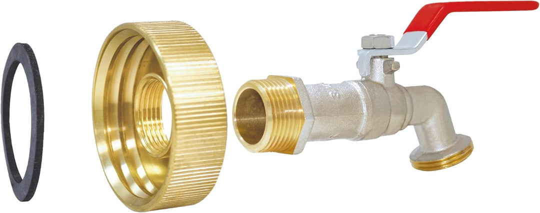 Boutté 8175729 R1000L20-KIT-R20 Adapter-Set für Tank, 1000 l, Durchmesser 60, inkl. Hahn, 1/4 Drehun