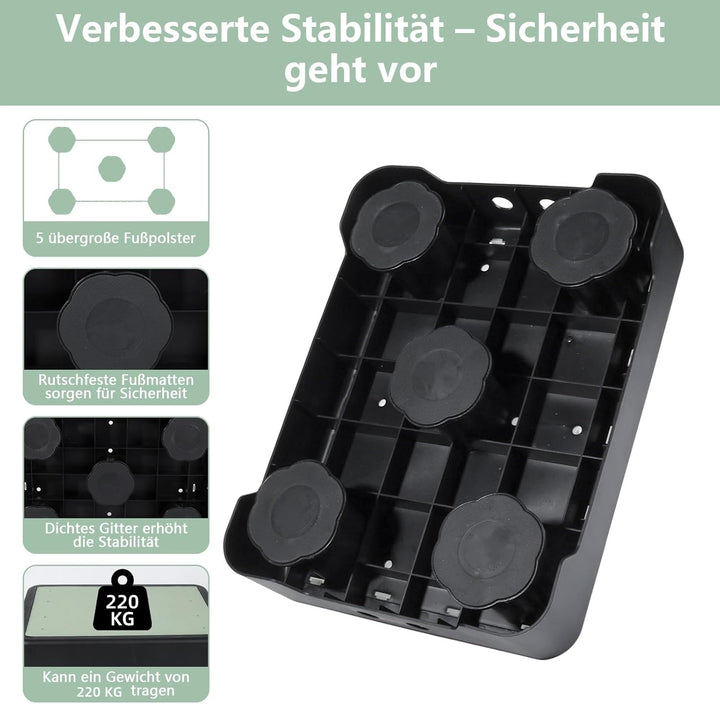 Rutschfest Halbstufe, Nachleuchtende Tritthocker, 3-stufig höhenverstellbarer, Tragbare Steighilfe &