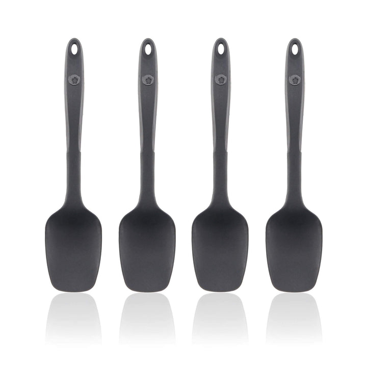 Kochblume Flexlöffel S 4er Set | Premium-Silikon | Hitzebeständig | Spülmaschinenfest | Farbe: anthr