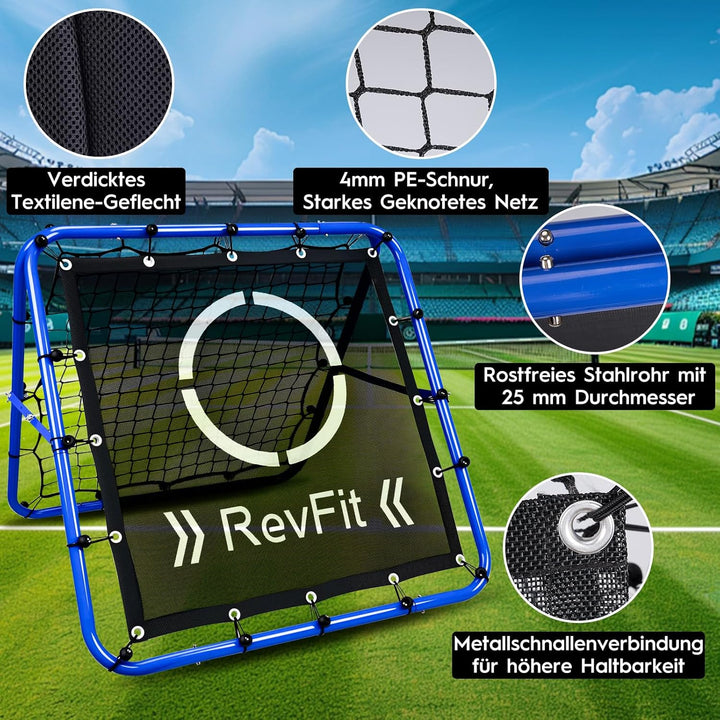Rebounder für Fussball – Verstellbares Doppelseitiges Rebounder-Netz mit Ziel, für Fussball, Basebal