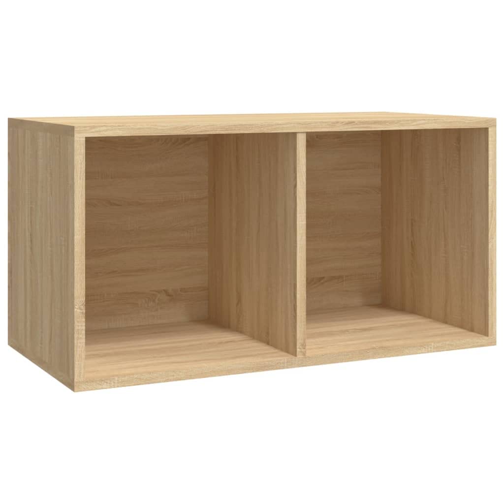 vidaXL Aufbewahrungsbox für Schallplatten 71x34x36 cm, Sonoma Eiche, Holzwerkstoff, 2 Fächer, Stabil