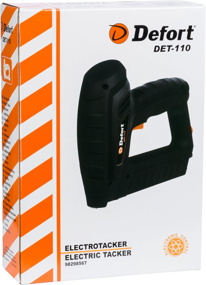 Defort DET-110 leistungsstarker Elektrotacker 20 S/min geeignet für Klammern und Nägel