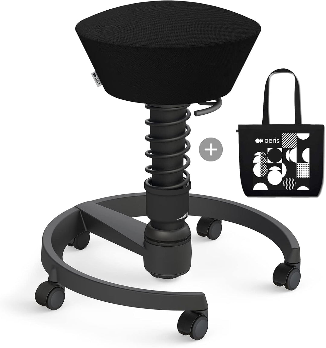 aeris Swopper mit extra Baumwolltasche, Ergonomischer Hocker, Bürohocker höhenverstellbar, Vielseiti