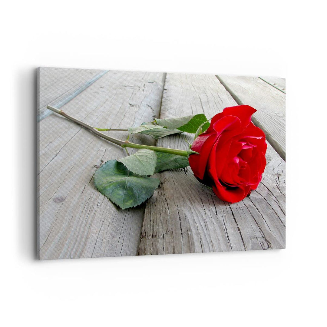 Bilder auf Leinwand 100x70cm Leinwandbild mit Rahmen Blume Holz Pflanze Gross Wanddeko Bild Schlafzi