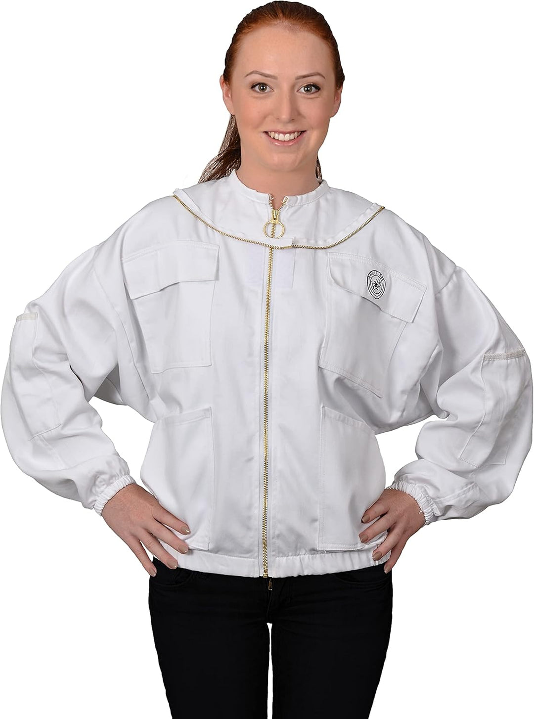 Humble Bee 310 Polycotton-Imkerjacke mit Rundschleier, Kristallweiss, XS