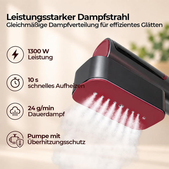 Steamer Dampfglätter mit 220ml Wassertanks, 1300W tragbares Dampfbügeleisen