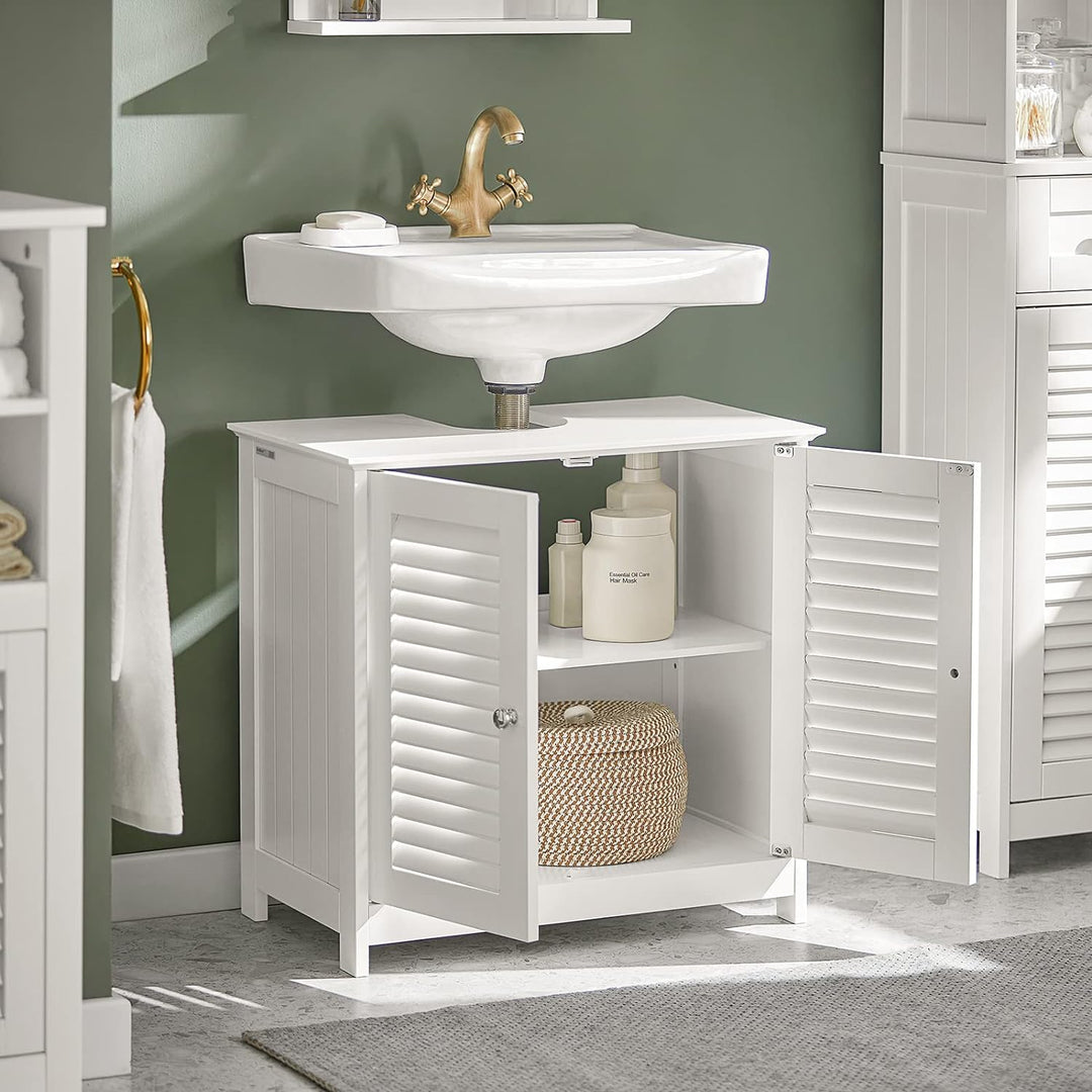 SoBuy® FRG237-W Waschbeckenunterschrank Badschrank Unterschrank Badmöbel in weiss BHT ca: 60x58x34cm