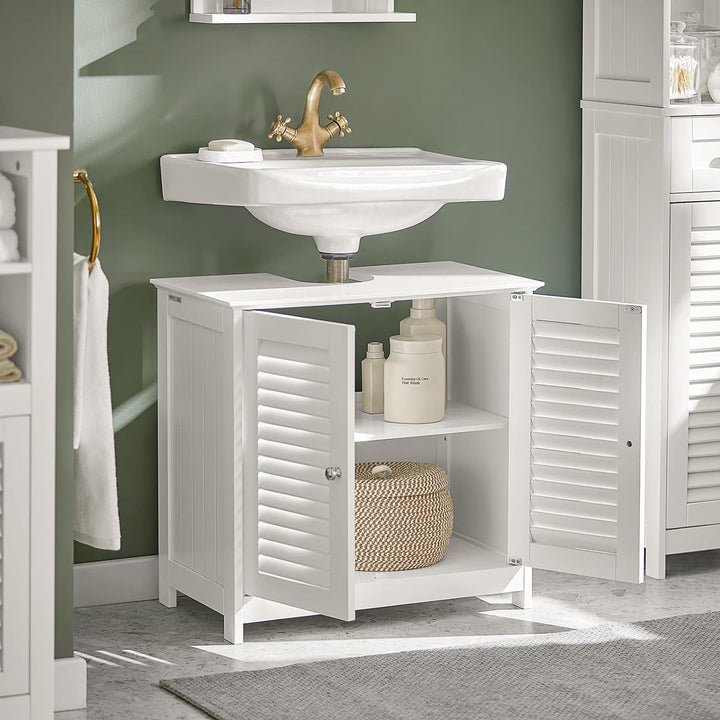 SoBuy® FRG237-W Waschbeckenunterschrank Badschrank Unterschrank Badmöbel in weiss BHT ca: 60x58x34cm