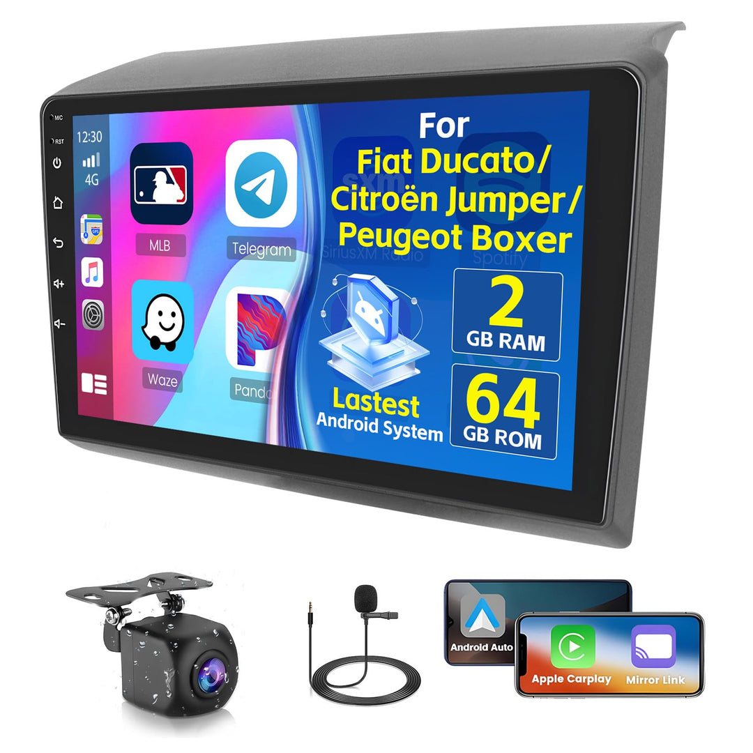 Radio für FIAT Ducato/Citroën Jumper/Peugeot Boxer 2011-2022 Android 15 2+64G mit Wireless CarPlay A