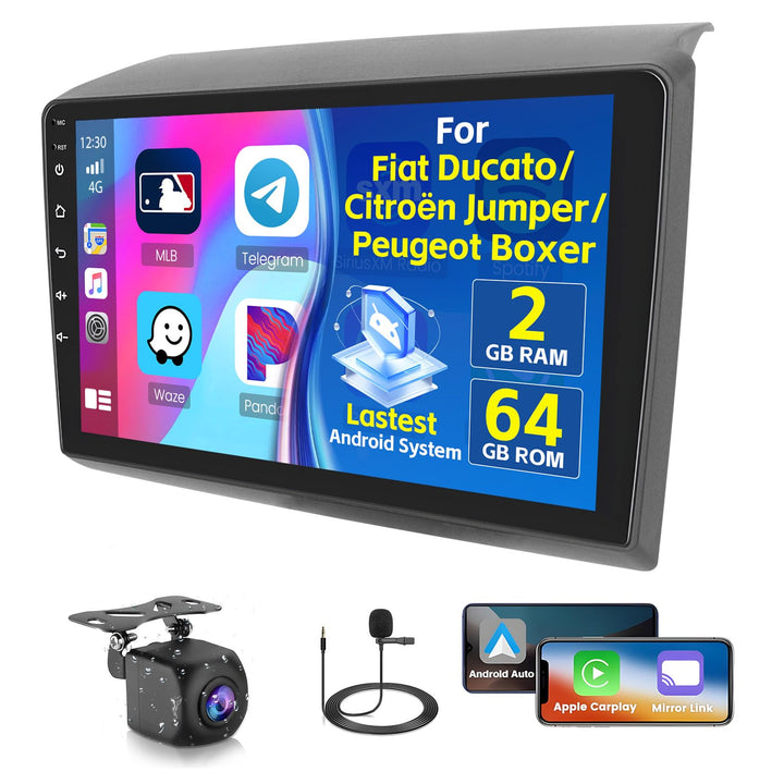 Radio für FIAT Ducato/Citroën Jumper/Peugeot Boxer 2011-2022 Android 15 2+64G mit Wireless CarPlay A