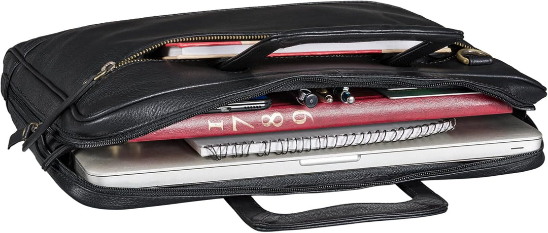 STILORD "Pierce Laptoptasche mit Griff Leder Aktentasche 15 Zoll Vintage Dokumententasche A4 Busines