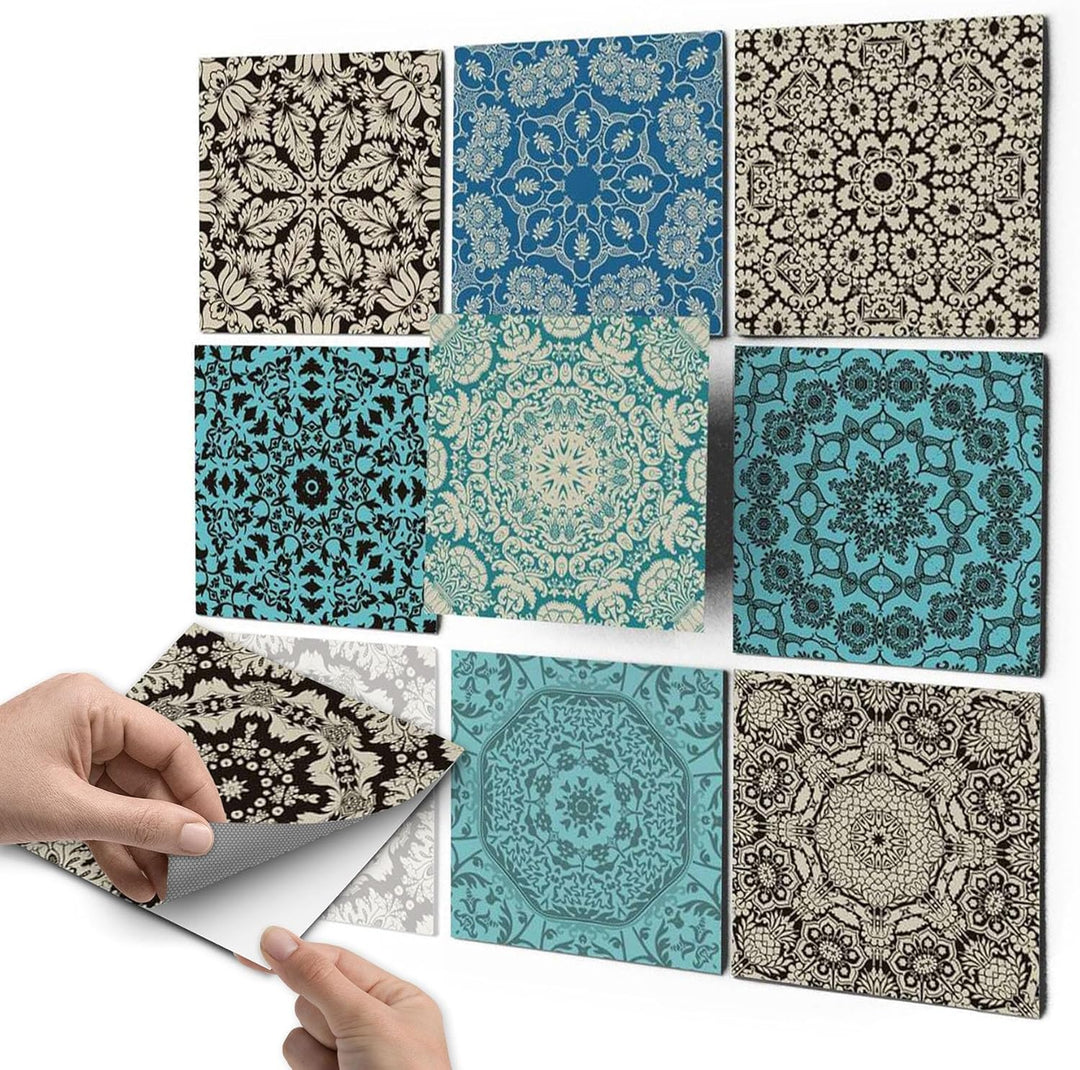 40 Stück Fliesenfolie für Bad und Küche 10x10 cm - Klebefliesen, Mosaikfliesen - Stickerfliesen, Fli