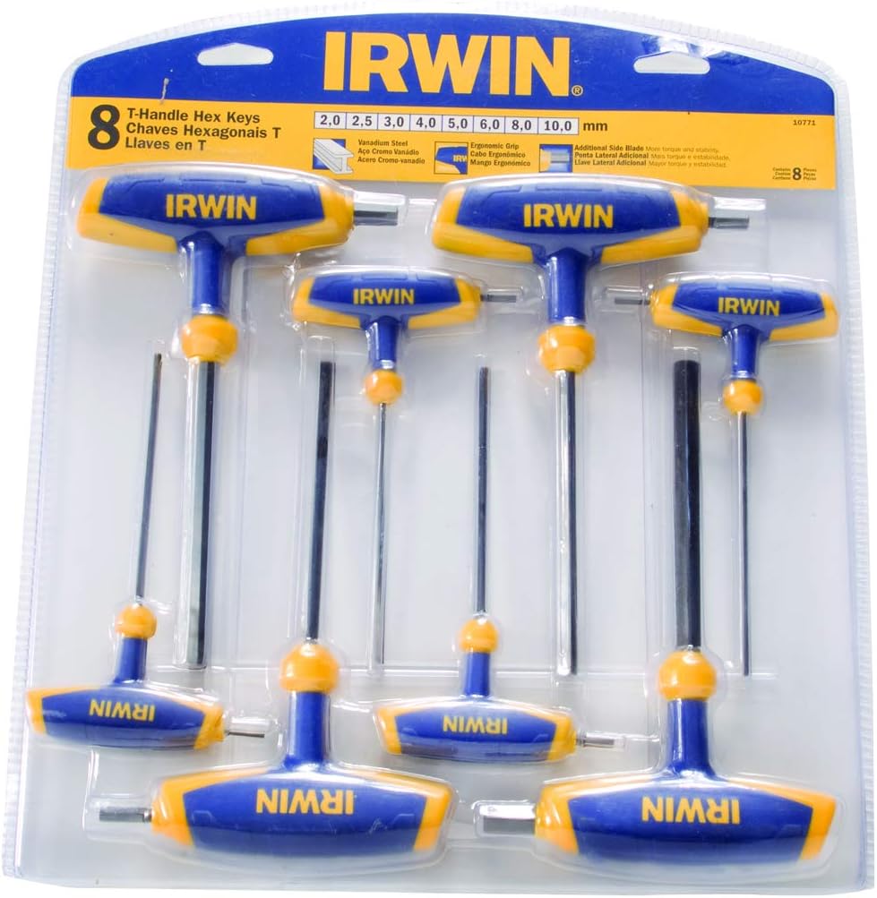 IRWIN T10771 Sechskant-Schraubenschlüssel-Set, mit T-Griff, 8-teilig