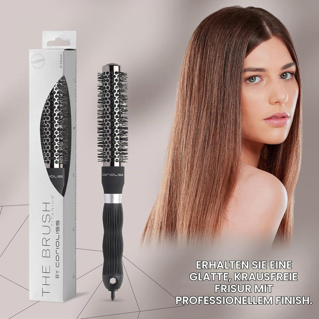 CORIOLISS | Haarbürsten für Frauen | Professionelle Titanium Round Barrel Ionic Haarbürste | Ideal f