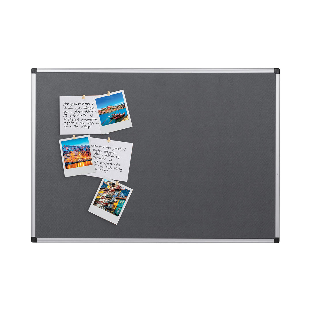 Bi-Office FA0342170 Pinnwand Maya, Filztafel Mit Aluminiumrahmen, Graue Filzoberfläche, 90 x 60 cm G