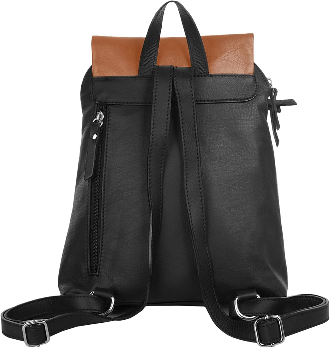 Cluty City-Rucksack Echt Leder Damen | | 020401 Cognac, Cognac