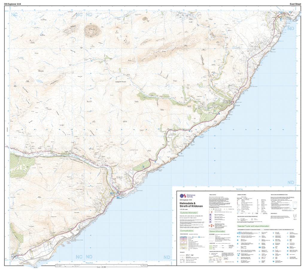 Helmsdale and Strath of Kildonan (OS Explorer Map, Band 444), Karte
