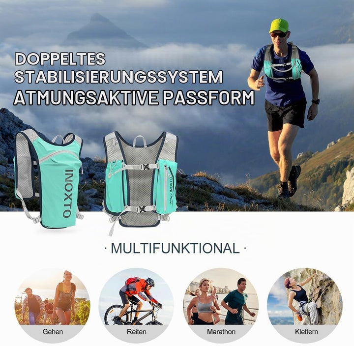 INOXTO Sport Wasserbeutel Weste Mit 1.5l Trinkblasen Running Weste Rucksack FüR Outdoor Wandern Trai