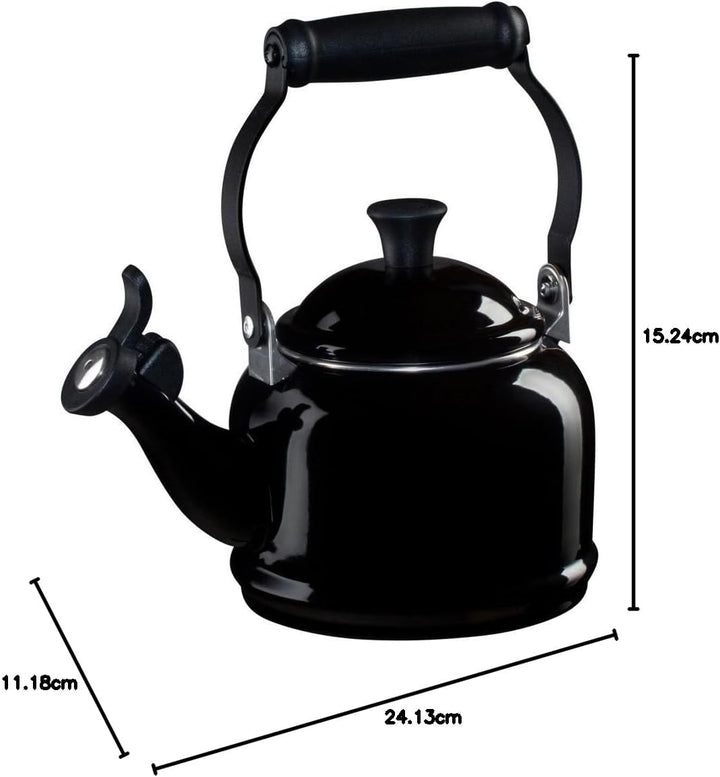 Le Creuset Demi Wasserkessel, Emaillierter Karbonstahl, 1.1 L, Schwarz glänzend, 92000900140000, Sch