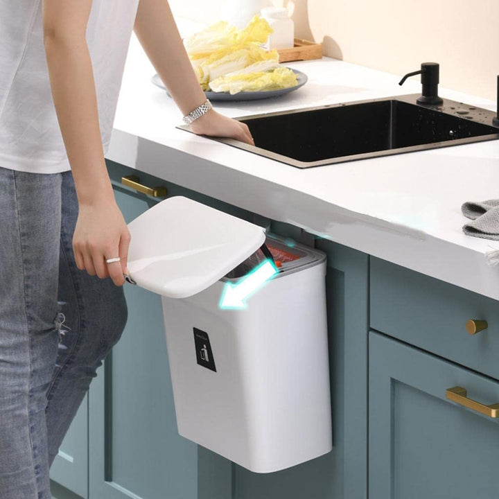 9 Liter Kompostmülleimer Küche mit Deckel, kleiner Komposteimer für Türen oder Wand, hängender Abfal