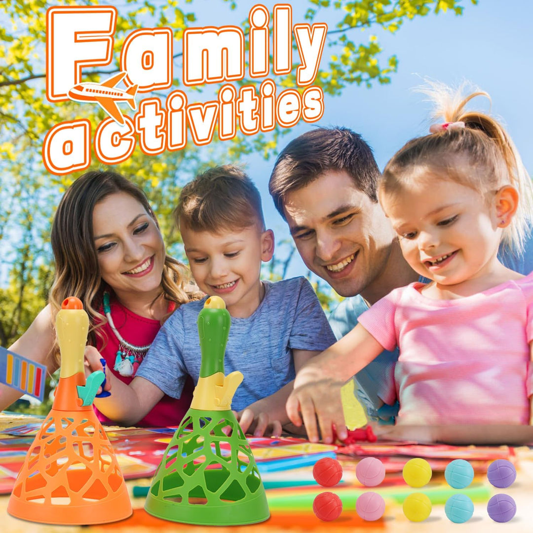 Outdoor Indoor Spielaktivitäten für Kinder mit 2 Catch Launcher-Körben und 10 Bällen, Rasen Campingp