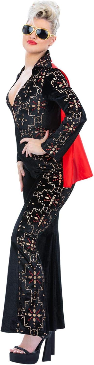 Smiffys Elvis Black Rhinestone Costume