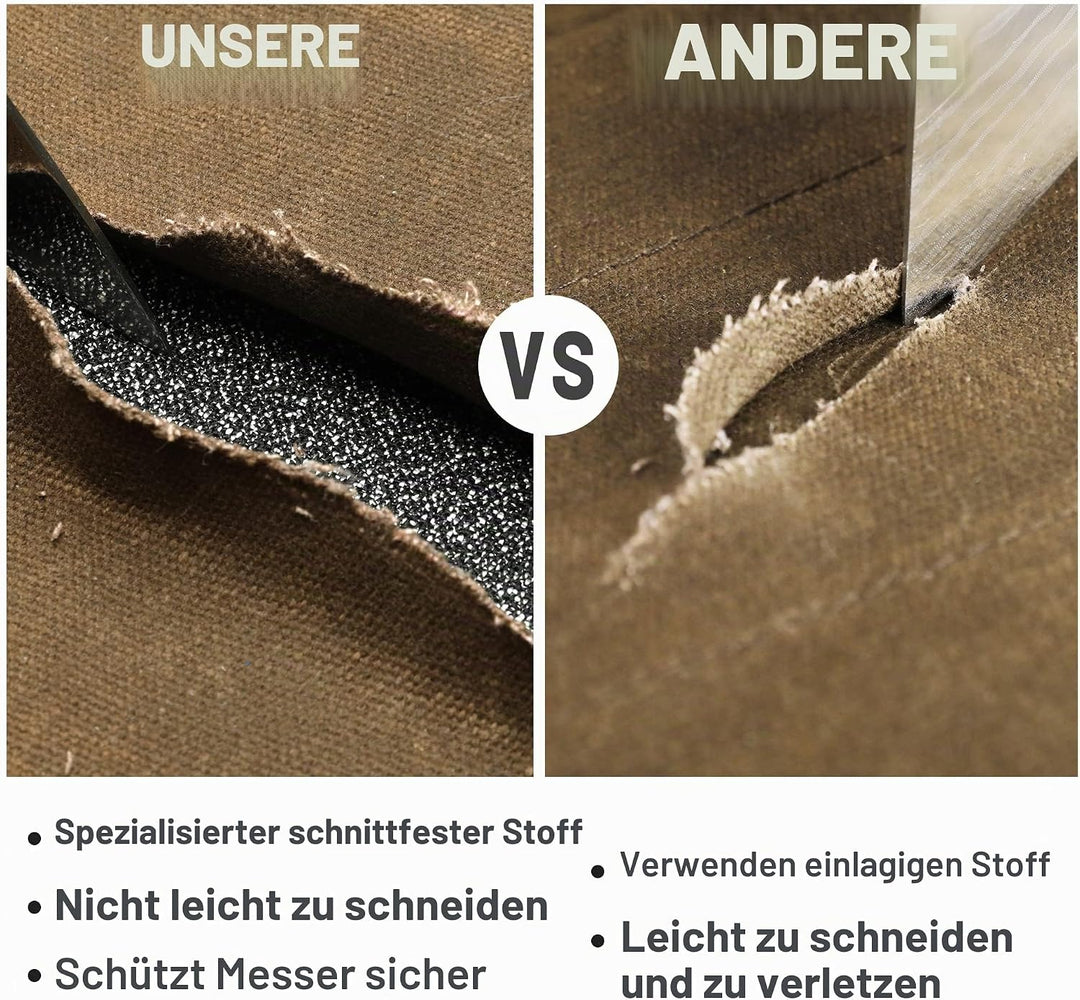 Kaaltisy Kochmesser Roll, 16OZ gewachstes Segeltuch, Messertasche mit professionellem schnittfestem