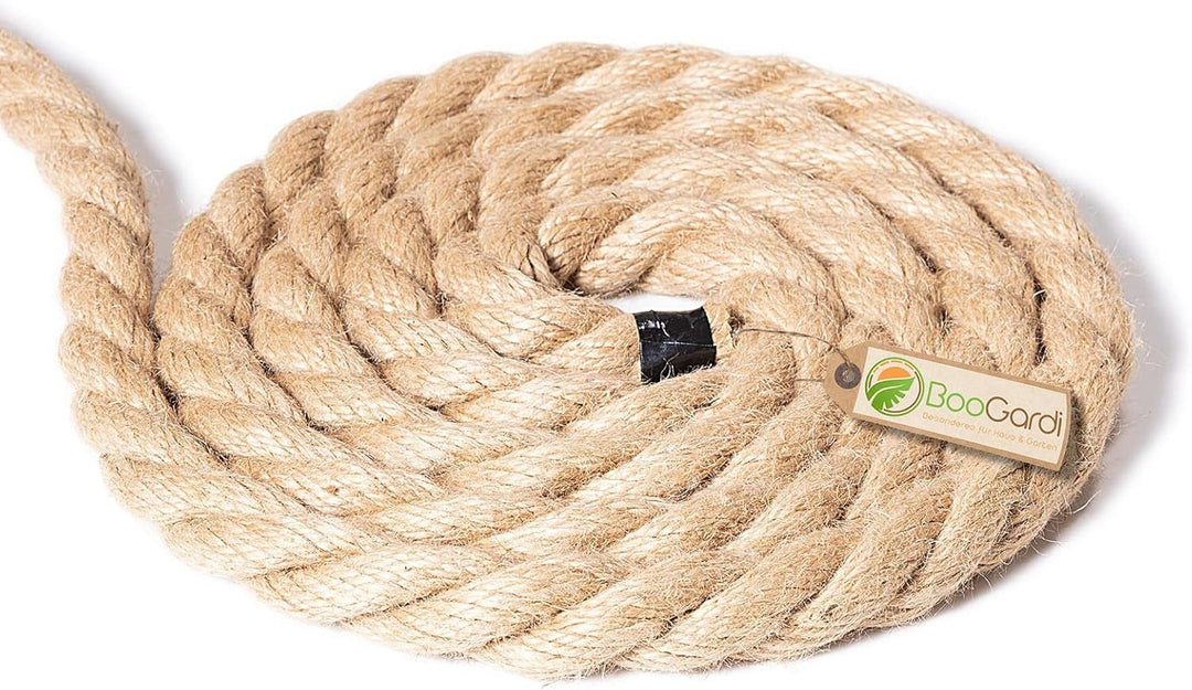 BooGardi Juteseil in Verschiedene Stärken und Längen · Ø 32mm Länge 20m · Naturware zum Basteln · Ma
