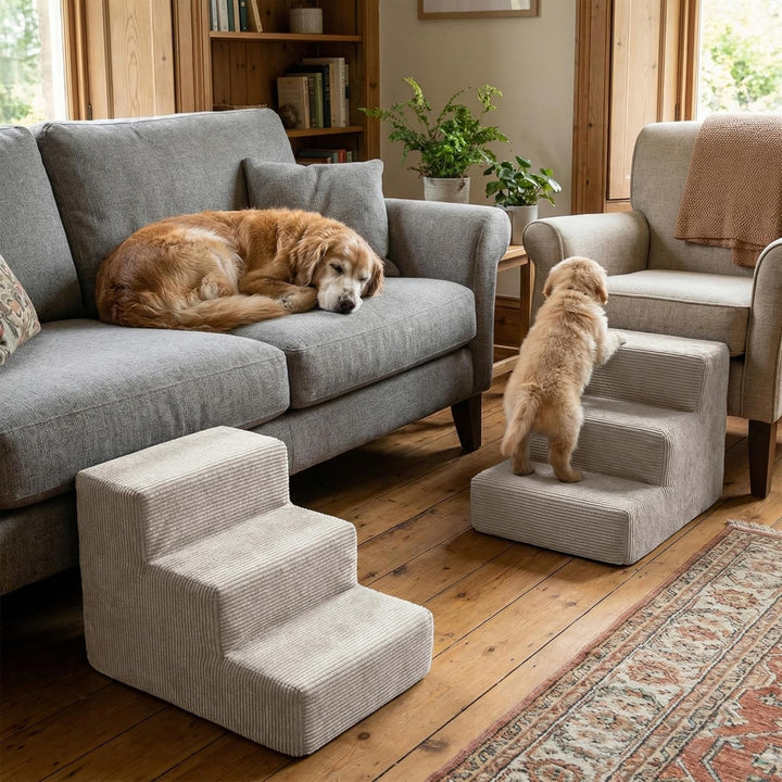 murando Hundetreppe für kleine Hunde mit 3 Stufen – Haustiertreppe, 30 cm hoch, für Bett und Sofa –