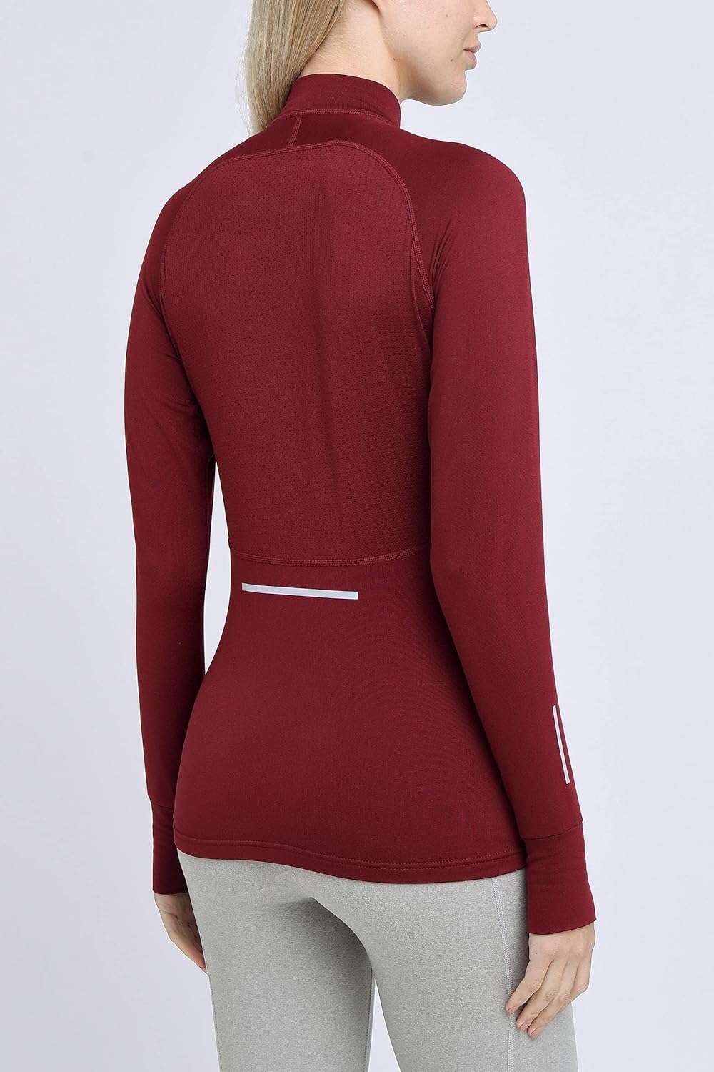 TCA Damen Winter Running Langarm Laufshirt mit Brustreissverschluss Cabernet XS, Cabernet XS