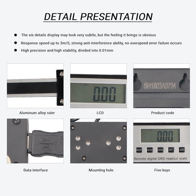 Digitalanzeige DRO, 0-150mm Digitalanzeige Kit Messschieber Digitalanzeige Linearmassstab LCD Ausles