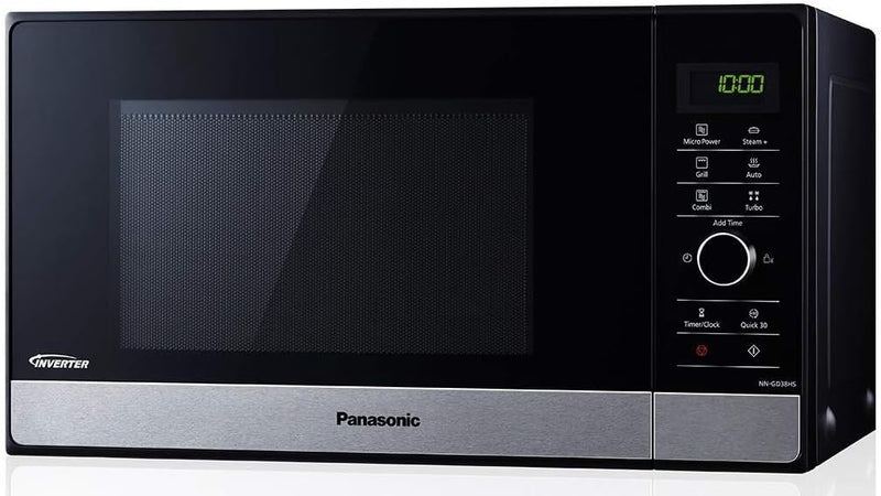 Panasonic NN-GD38HSGTG Mikrowelle mit Grill (1000 W, Dampfgarer, Steamer, Kombimikrowelle, Pizza-Pfa