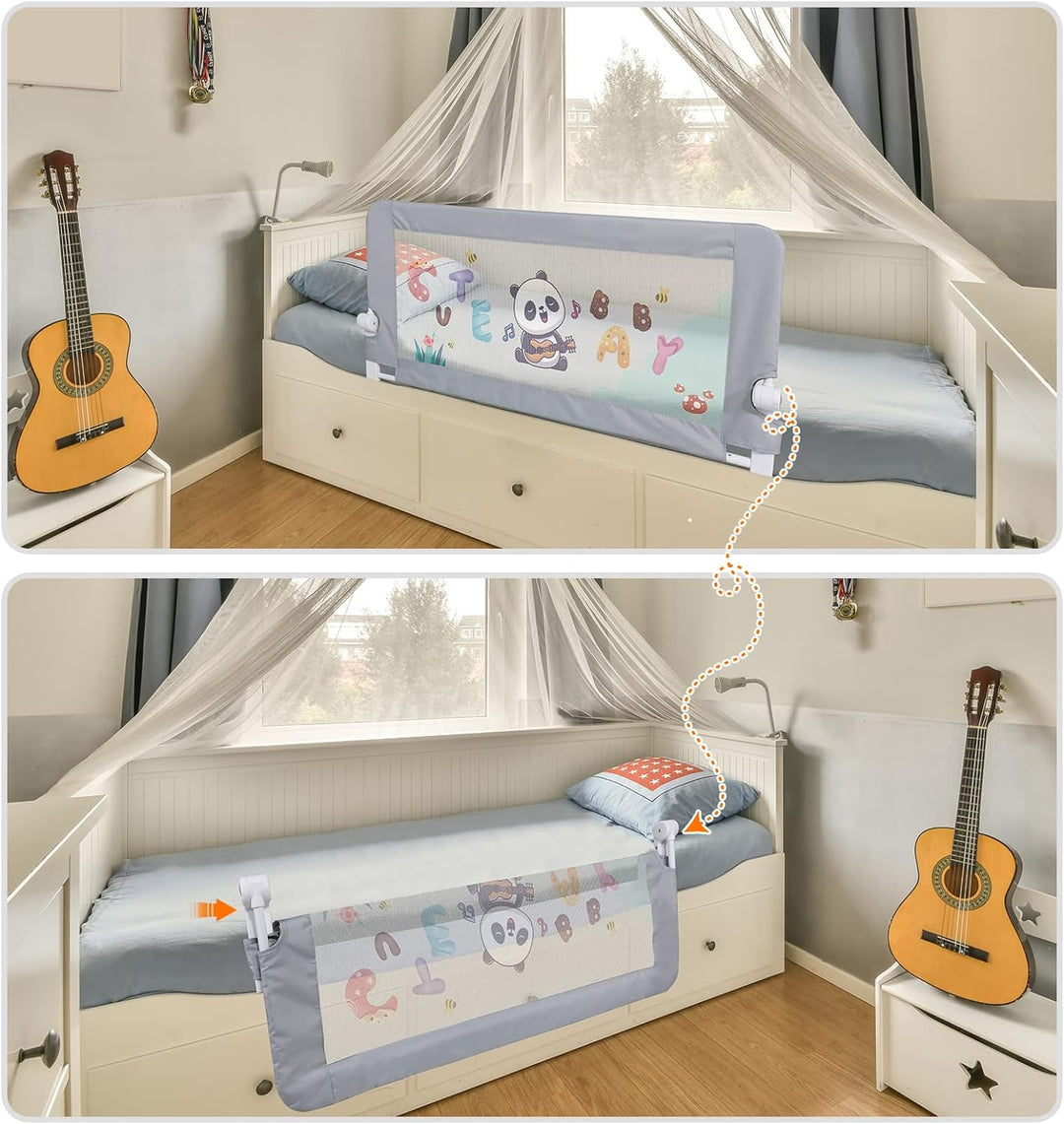 CCLIFE Bettgitter Bettschutzgitter Klappbar 150cm Anti-Fall für Baby Kinder Babybettgitter Kinderbet