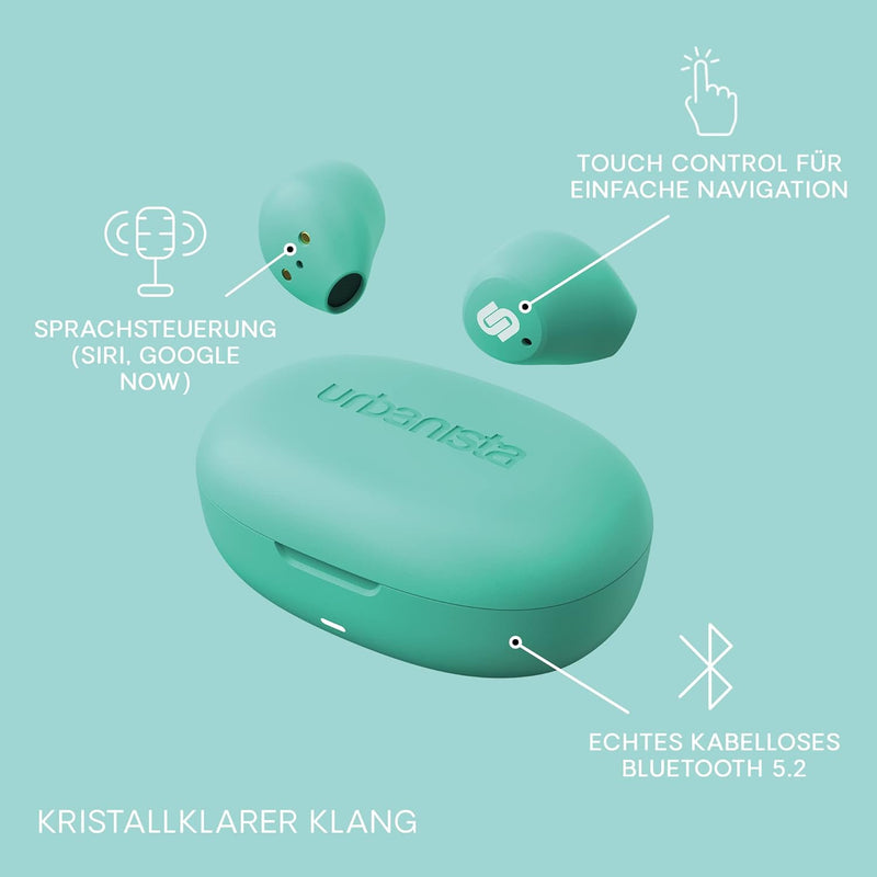 Urbanista Lisbon True Wireless In Ear Kopfhörer, Bluetooth Kopfhörer kabellos, 27 Std, Spielzeit, Oh