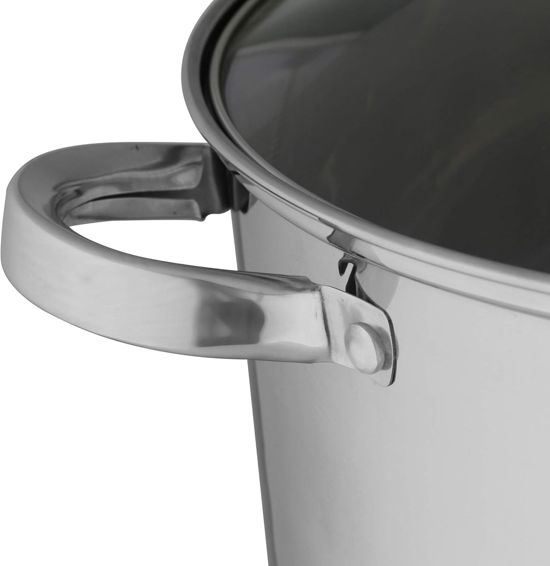 axentia Universaltopf in Silber, Topf mit Glasdeckel und Drahtgriffen, Kochtopf aus rostfreiem und p