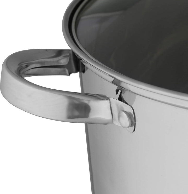 axentia Universaltopf in Silber, Topf mit Glasdeckel und Drahtgriffen, Kochtopf aus rostfreiem und p