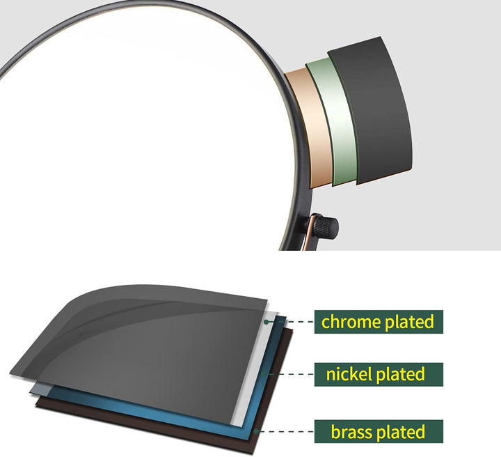 Nicesail Kosmetikspiegel mit 10x Vergrösserung Tischspiegel Schwarz Ölgeriebene Bronze Schminkspiege