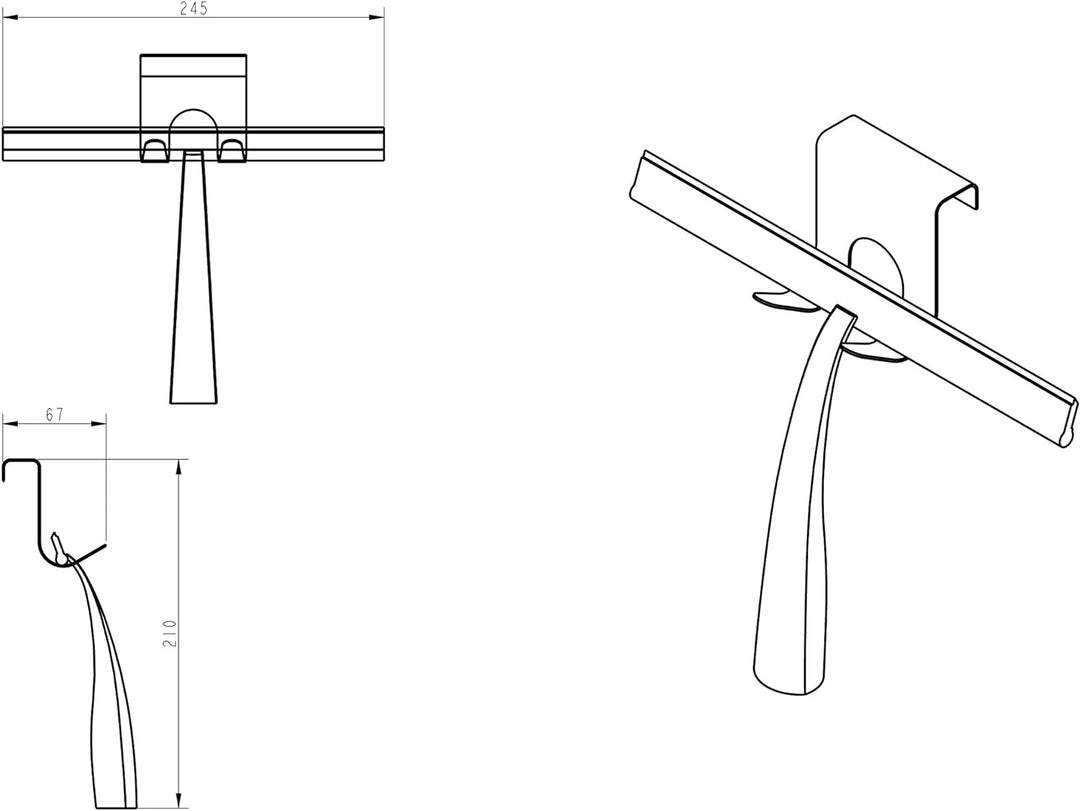 Ambrosya - Duschabzieher aus Edelstahl in Schwarz - Abzieher Dusche Flitsche Bad Badabzieher Badezim