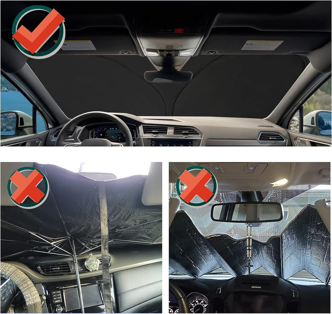 YEE PIN Sonnenschirm Auto kompatibel mit Skoda Karoq 2017-2023，Faltbare Auto Sonnenschutz Karoq Fron